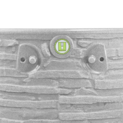 Good Ideas Impressions Riverwalk 50-Gallon Faux Slate Surface Dual Spigot Locations Rain Barrel W/2 Brass Spigots & Screen, Light Granite - Image 3