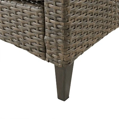 Rockport Outdoor Wicker High Back Sofa - Oatmeal/Light Brown - Crosley - Image 8