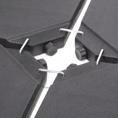 Barton 4 Pieces Filled Umbrella Base Self-Filled Water Or Sand - Cantilever Offset Umbrella Base Stand, Black - Image 2