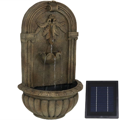 Sunnydaze Decor Sunnydaze Outdoor Florence Solar Wall Fountain With Battery Backup Feature - 27" - Image 11
