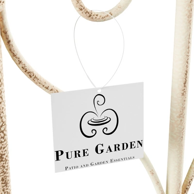 Set Of 2 Garden Trellises - For Climbing And Potted Plants - Decorative Scroll Metal Panels With 7.75-Inch Stakes By Pure Garden (White) - Image 4