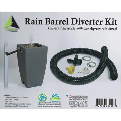 Algreen Gutter Downspout Diverter Kit + 80 Gallon Rain Water Collection Barrel - Image 2