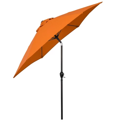 9' X 9' Aluminum Market Patio Umbrella With Crank Lift And Push Button Tilt Tuscan - Astella