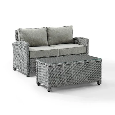 Bradenton Outdoor Wicker Sofa & Coffee Table Set - Crosley