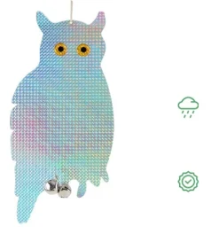 BIRD BLINDER Hanging Owl Decoys To Scare Birds Away, Multicolor Pack-02