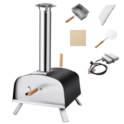 Costway 12" Multi-Fuel Pizza Oven Propane & Wood Fired Pizza Maker Portable - Image 9