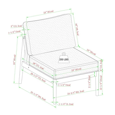 Saracina Home 4pc Modern Boho Eucalyptus Spindle Outdoor Sectional Set - Image 7