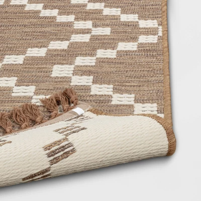 Check Diamonds Outdoor Rug Tan - Threshold™ - Image 3