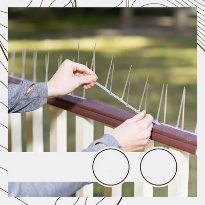 BIRD BLINDER 13" Plastic Bird Spikes - Polycarbonate Deterrent For Pigeons And Other Small Birds, White Set Of 15 - Image 2