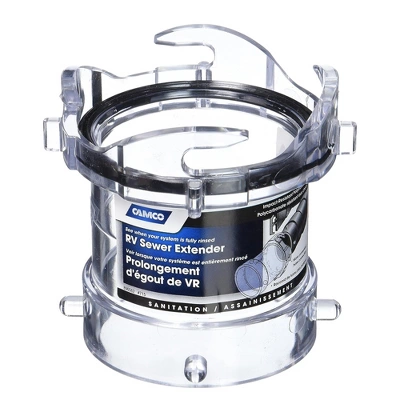 Camco 3.5" Non-Restrictive RV Sewer Hose Connection And Outlet Extender, Clear Plastic Adapter For Waste Tank Removal - Image 4