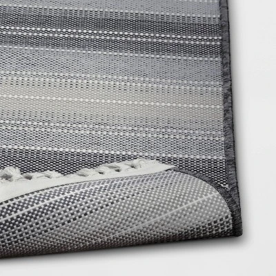 5' X 7' Striped Tapestry Outdoor Rug Gray - Threshold™ - Image 3