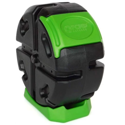 FCMP Outdoor RC2000WB-GRN 19-Gal Plastic Single Chamber Half Size Rolling Composter Outdoor Rotating Garden Compost Bin, Black/Green (2 Pack) - Image 4