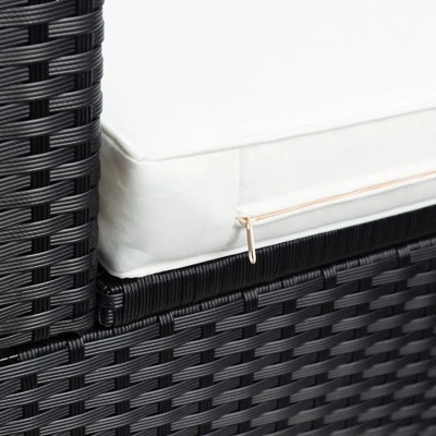 9pc Wicker Patio Seating Set With Cushions - Black/Beige - GODEER - Image 8