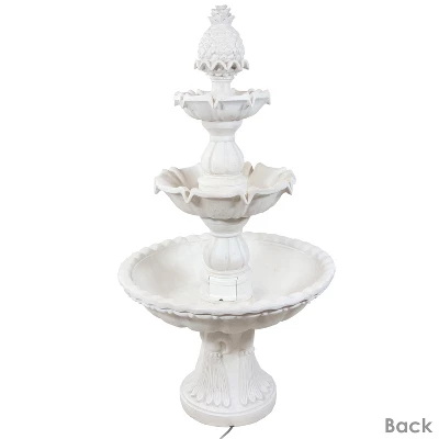 Sunnydaze Decor Sunnydaze 59"H Electric Fiberglass 3-Tier Welcome Pineapple Top Outdoor Water Fountain - Image 5
