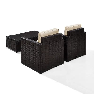 Palm Harbor 3pc Outdoor Wicker Seating Set - Sand - Crosley - Image 8