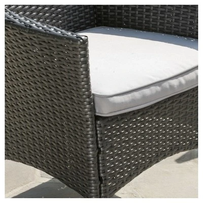 Malta Set Of 4 Wicker Patio Dining Chair With Cushions - Gray - Christopher Knight Home - Image 2