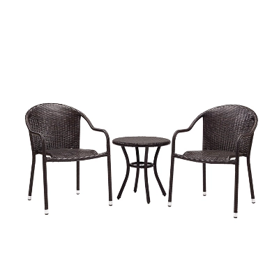 Palm Harbor 3pc Outdoor Wicker Seating Set - Brown - Crosley - Image 3