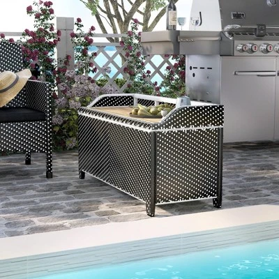 2pc Maksville Aluminum Patio Loveseat & Storage Bench - MiBasics - Image 5