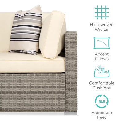 Best Choice Products 7-Piece Modular Outdoor Conversational Furniture Set, Wicker Sectional Sofas W/ Cover - Image 4