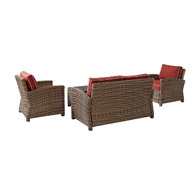 Bradenton 4pc Outdoor Wicker Conversation Set - Crosley - Image 5