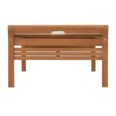 Stamford 2pc Eucalyptus Wood Outdoor Bench With Coffee Table - Natural - Alaterre Furniture - Image 10