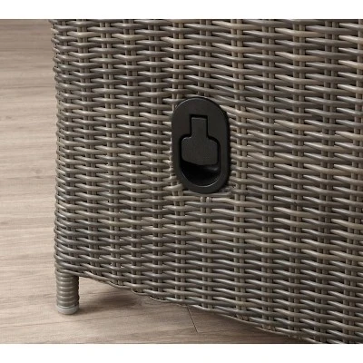 Asti Wicker 3 Seat Reclining Sofa With Cushions - Gray - Alaterre Furniture - Image 4