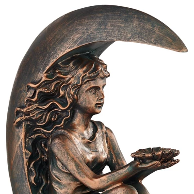 John Timberland Crescent Moon Modern Bubbler Outdoor Floor Water Fountain With LED Light 34" For Yard Garden Patio Home Deck Porch Exterior Balcony - Image 2