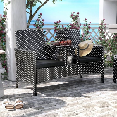 2pc Maksville Aluminum Patio Loveseat & Storage Bench - MiBasics - Image 2