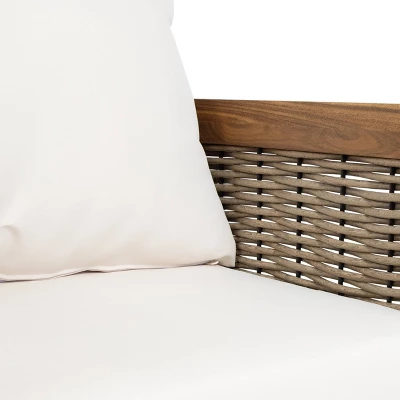 Burchett 2pk Outdoor Acacia Wood Club Chairs With Cushions - Teak/Brown/Beige - Christopher Knight Home - Image 8