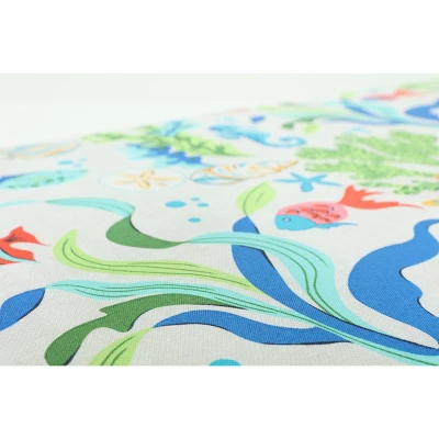 25" Outdoor/Indoor Floor Pillow Coral Bay Blue - Pillow Perfect - Image 2