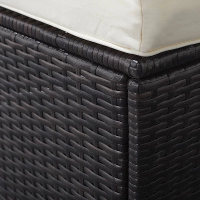 Venice 6pc Classic Outdoor Wicker Sectional Sofa With Seat And Back Cushion - Black - Vifah - Image 4