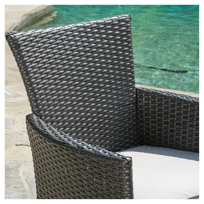 Malta Set Of 4 Wicker Patio Dining Chair With Cushions - Gray - Christopher Knight Home - Image 3