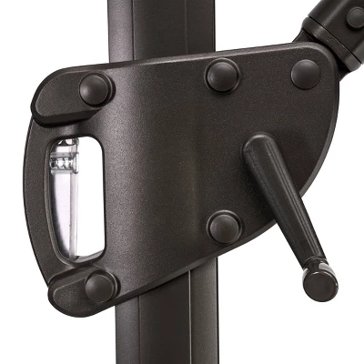 Crestlive Products 11.5'x11.5' Luxury Aluminum Frame Double Top Round Offset Cantilever Umbrella Black - Image 6