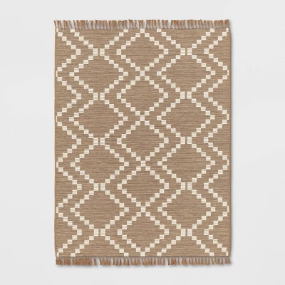 Check Diamonds Outdoor Rug Tan - Threshold™ - Image 4