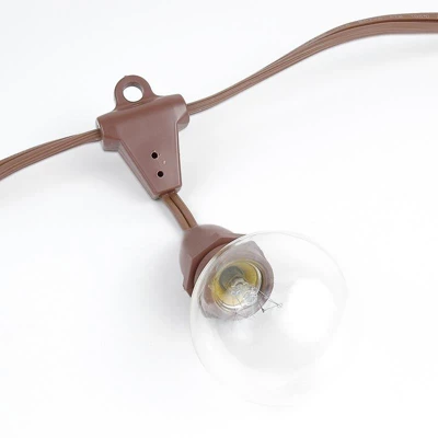 Novelty Lights Globe Outdoor String Lights With 100 Suspended Sockets Suspended Brown Wire 100 Feet - Image 4