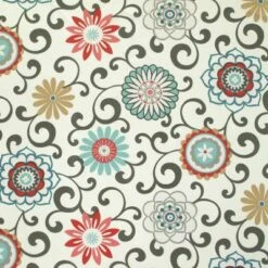 2pk Outdoor Square Edge Seat Cushion Set - Camel/Aqua/Brown/Botanical - Pillow Perfect