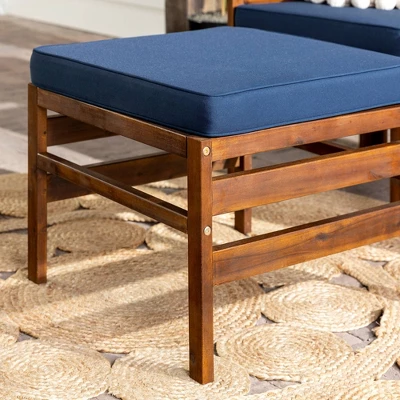 3pc Modular Acacia Wood Patio Chat Set With Cushions - Saracina Home - Image 5