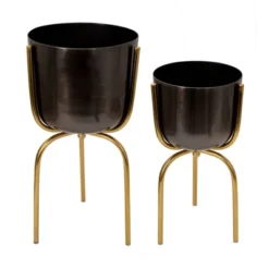 Sagebrook Home With Tripod Stand Metal Indoor Planter Pot