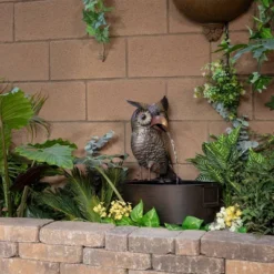 23" Iron Owl Fountain Brown - Alpine Corporation