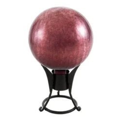 7.75" Small Iron Trestle Gazing Globe Ball Stand Black Powder Coat Finish - ACHLA Designs