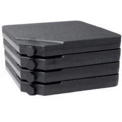 Barton 4 Pieces Filled Umbrella Base Self-Filled Water Or Sand - Cantilever Offset Umbrella Base Stand, Black