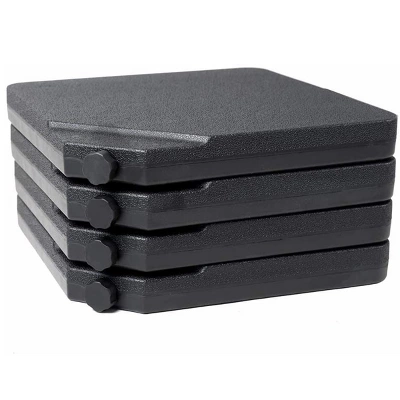 Barton 4 Pieces Filled Umbrella Base Self-Filled Water Or Sand - Cantilever Offset Umbrella Base Stand, Black