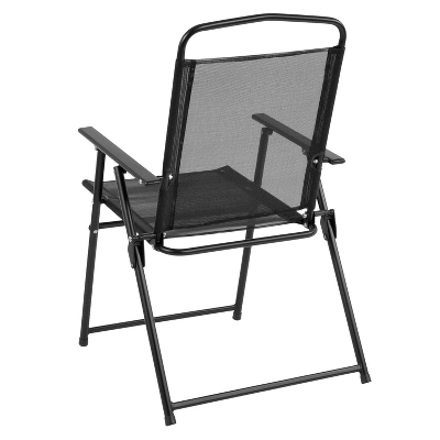 Flash Furniture Nantucket 6 Piece Patio Garden Set With Table, Umbrella And 4 Folding Chairs - Image 2