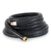 Apache 98108802 25 Foot Industrial Rubber Garden Water Hose With Heavy Duty MGHT X FGHT Brass Fittings And 1 Bend Restrictor, Black (3 Pack)
