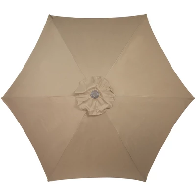 Northlight 7.5ft Outdoor Patio Market Umbrella With Hand Crank, Taupe