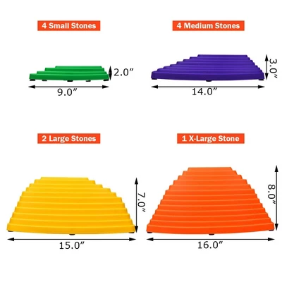 Costway 11pcs Kids Balance Stepping Stones W/ Non-Slip Bottom Indoor & Outdoor Toy