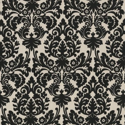 Outdoor Tufted Bench/Loveseat/Swing Cushion - Black/Cream Floral - Pillow Perfect - Image 2