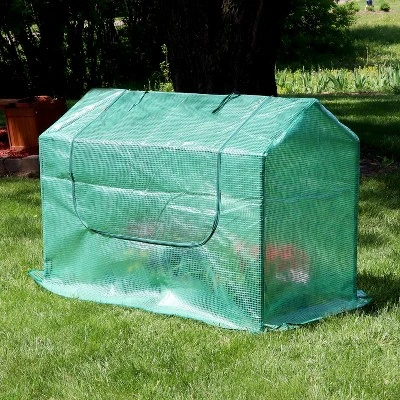 Sunnydaze Decor Sunnydaze Mini Greenhouse With 2 Zippered Side Doors - Green - Image 6