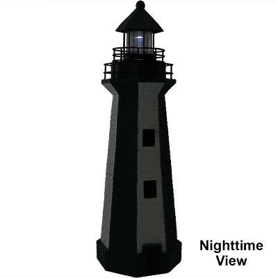 Sunnydaze Decor Sunnydaze Outdoor Backyard Garden Nautical Lighthouse Solar LED Pathlight Statue Figurine - 36" - Image 2