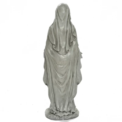 LuxenHome 30.5" H Virgin Mary Indoor Outdoor Statue Garden Statues, Gray Or Ivory - Image 10